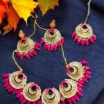 Mahi Indo Western Beads Necklace With Gold Plating