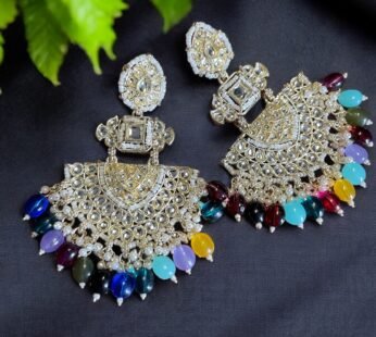 Riha Multicoloured  Kundan Designer Earrings