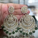 Green Kundan earrings