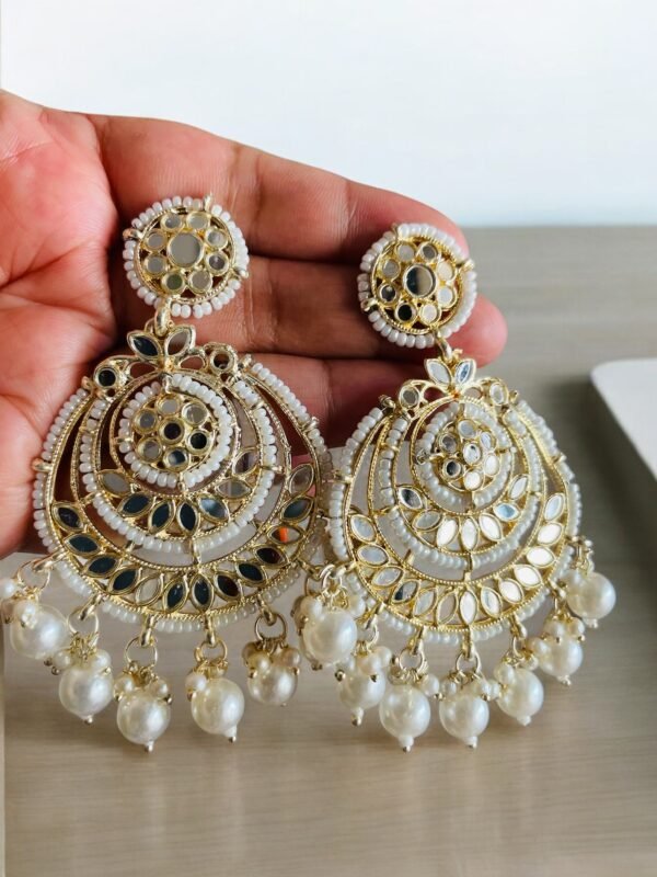 Green Kundan earrings