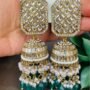 Sidhi Rajasthani Jewellery AD Kundan Large Moti Beads Jhumki Earrings