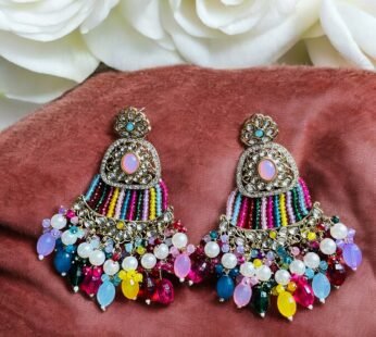 Ridhima Kundan Earrings -Multicoloured