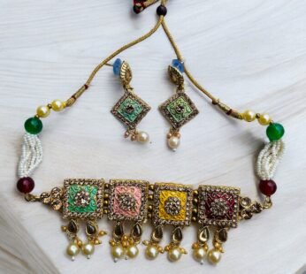 Sehnaz Multicoloured Choker Set