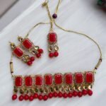 Ramya Mehroon Necklace Set